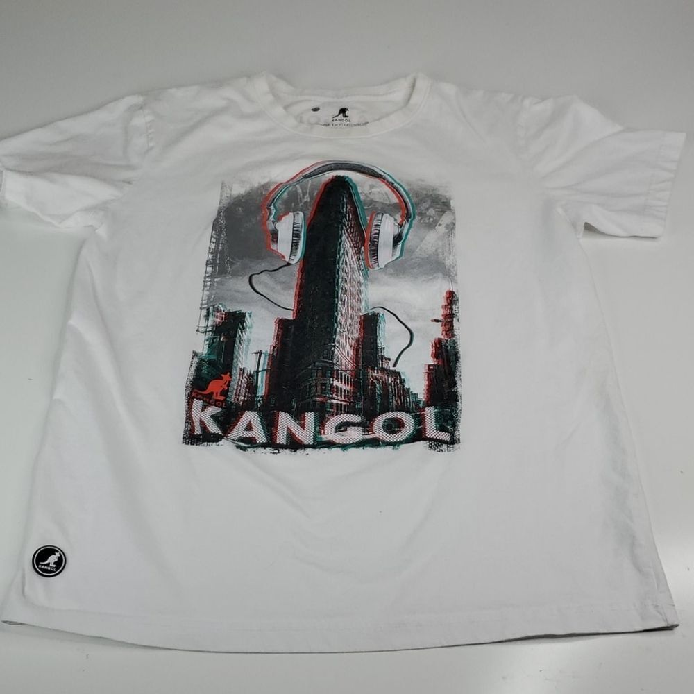 KANGOL MUSIC HEADPHONES MUSIC DJ NYC FLATIRON BUILDING TSHIRT TEE Medium